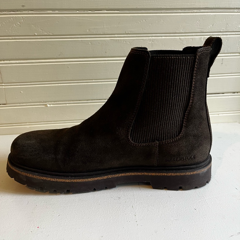 Women’s Birkenstock Highwood Slip On Suede Chelsea Boots Dark Brown Mocha - Picture 11 of 12